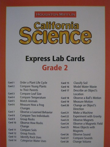 (image for) California Science 2 Express Lab Cards (CA)(Pk)
