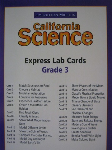 (image for) California Science 3 Express Lab Cards (CA)(Pk) - Click Image to Close