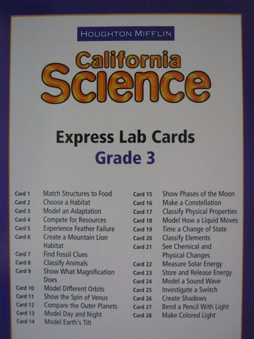 (image for) California Science 3 Express Lab Cards (CA)(Pk)