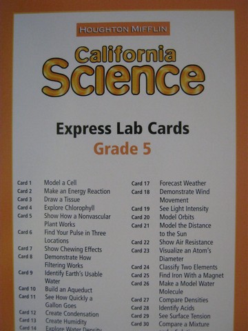 (image for) California Science 5 Express Lab Cards (CA)(Pk)