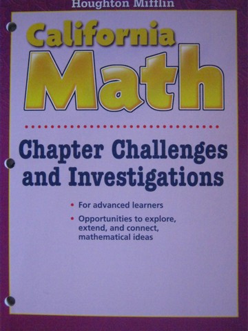 (image for) California Math 3 Chapter Challenges & Investigations (CA)(P)