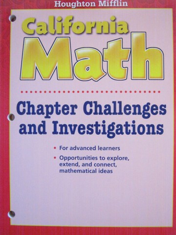 (image for) California Math 6 Chapter Challenges & Investigations (CA)(P)