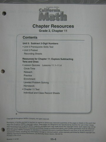 (image for) California Math 2 Chapter Resources Chapter 11 (CA)(P)