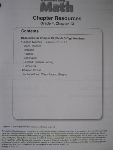 (image for) California Math 4 Chapter Resources Chapter 13 (CA)(P)