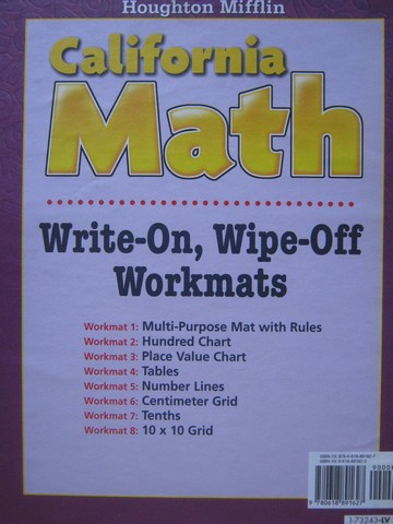 (image for) California Math 3 Write-On, Wipe-Off Workmats (CA)(Set) - Click Image to Close