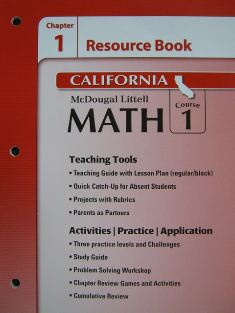 (image for) ML Math Course 1 California Chapter 1 Resource Book (CA)(P)