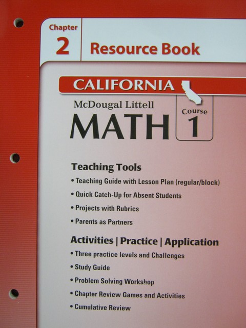 (image for) ML Math Course 1 California Chapter 2 Resource Book (CA)(P)