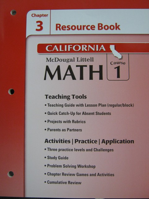 (image for) ML Math Course 1 California Chapter 3 Resource Book (CA)(P)