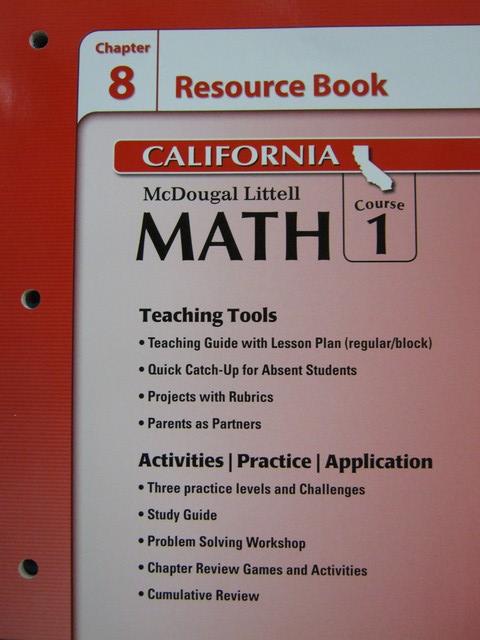 (image for) ML Math Course 1 California Chapter 8 Resource Book (CA)(P)