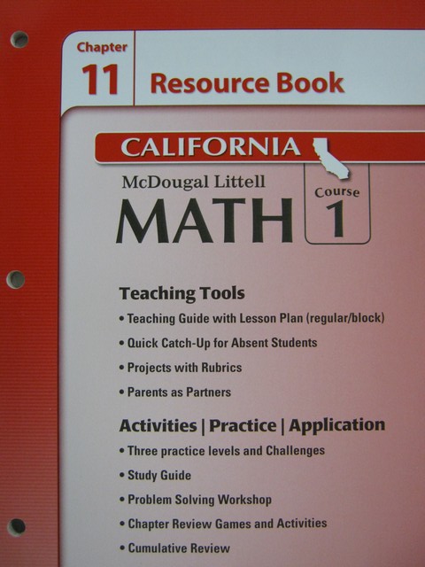 (image for) ML Math Course 1 California Chapter 11 Resource Book (CA)(P)