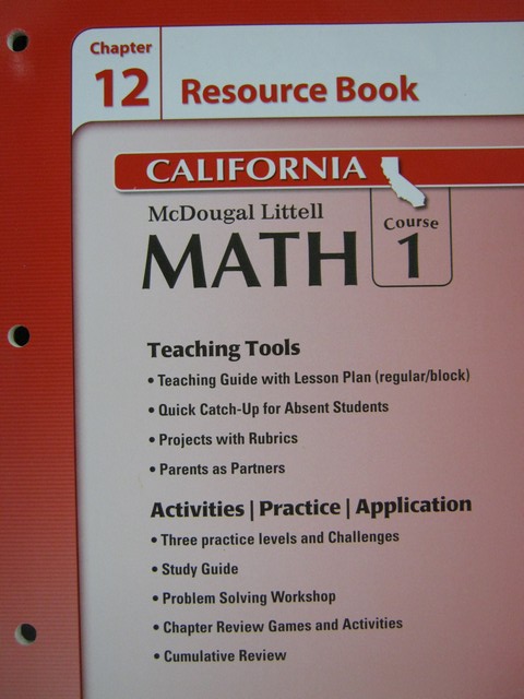 (image for) ML Math Course 1 California Chapter 12 Resource Book (CA)(P)