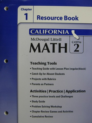 (image for) ML Math Course 2 California Chapter 1 Resource Book (CA)(P)