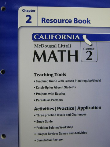 (image for) ML Math Course 2 California Chapter 2 Resource Book (CA)(P)