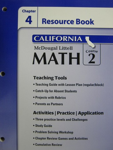 (image for) ML Math Course 2 California Chapter 4 Resource Book (CA)(P)