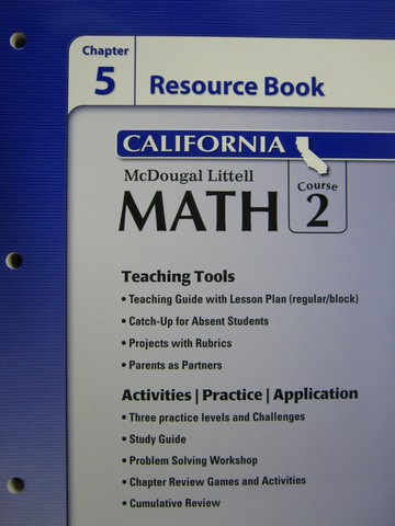 (image for) ML Math Course 2 California Chapter 5 Resource Book (CA)(P)