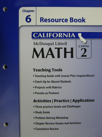 (image for) ML Math Course 2 California Chapter 6 Resource Book (CA)(P)