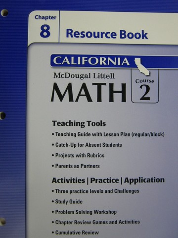 (image for) ML Math Course 2 California Chapter 8 Resource Book (CA)(P)