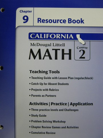 (image for) ML Math Course 2 California Chapter 9 Resource Book (CA)(P)