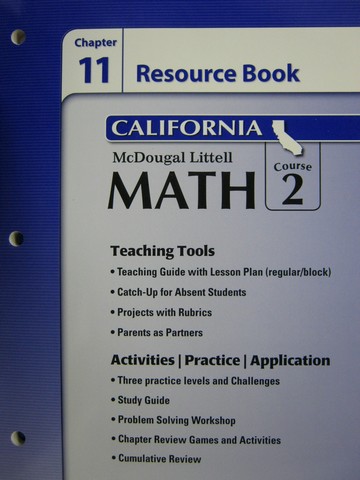 (image for) Math Course 2 California Chapter 11 Resource Book (CA)(P)