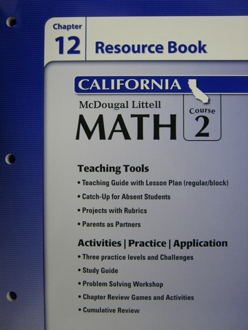 (image for) ML Math Course 2 California Chapter 12 Resource Book (CA)(P)