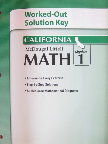 (image for) ML Math Algebra 1 Worked-out Solution Key (CA)(P)