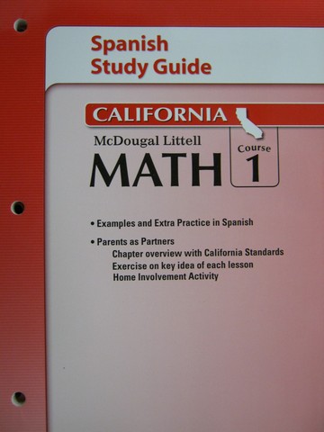 (image for) Math Course 1 California Spanish Study Guide (CA)(P)