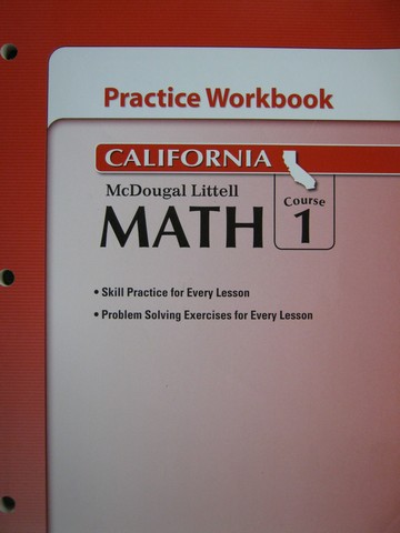 (image for) Math Course 1 California Practice Workbook (CA)(P)