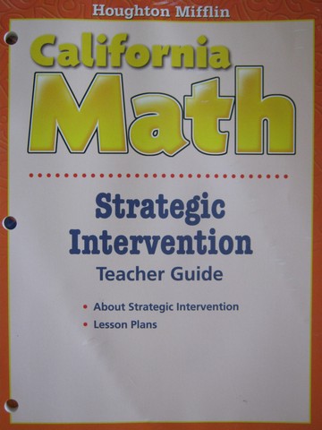 (image for) California Math 2 Strategic Intervention TG (CA)(TE)(P)