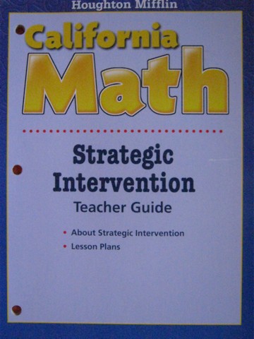 (image for) California Math 4 Strategic Intervention TG (CA)(TE)(P)
