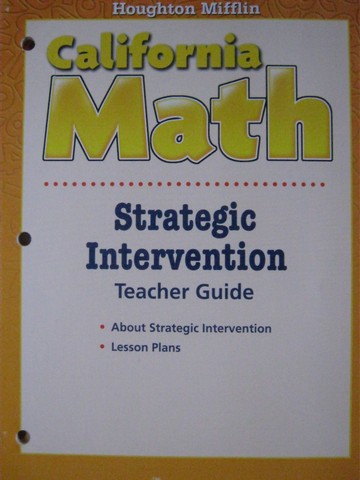 (image for) California Math 5 Strategic Intervention TG (CA)(TE)(P)