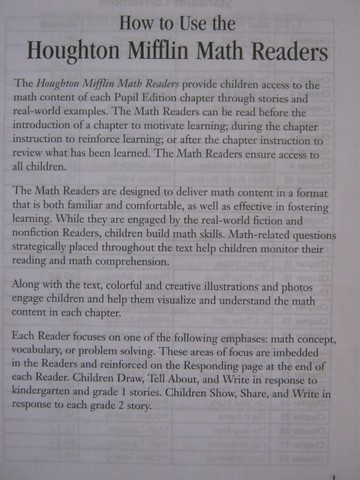 (image for) Math Readers 2 How to Use the Houghton Mifflin Math Readers (P)