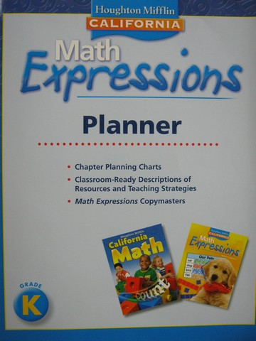 (image for) California Math Expressions K Planner (CA)(P) by Hill, Larson,