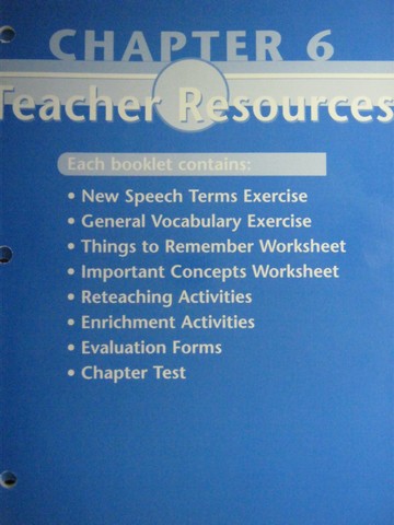 (image for) Glencoe Speech Teacher Resources Chapter 6 (TE)(P) by McAfee,