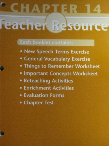 (image for) Glencoe Speech Teacher Resources Chapter 14 (TE)(P) by McAfee,