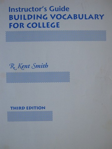 (image for) Building Vocabulary for College 3rd Edition IG (TE)(P) by Smith