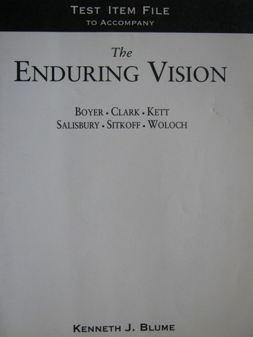 (image for) Enduring Vision 2nd Edition Test Item File (P) by Kenneth Blume