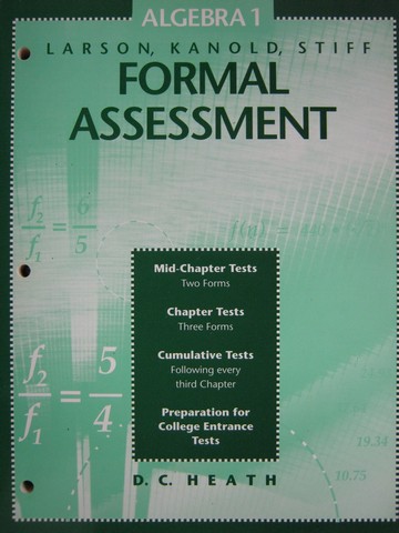 (image for) Algebra 1 Formal Assessment (P) by Patterson & Wedzikowski
