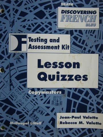 (image for) Discovering French Bleu Lesson Quizzes (P) by Valette & Valette