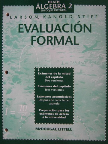 (image for) Heath Algebra 2 Enfoque Integral Evaluacion Formal (P)