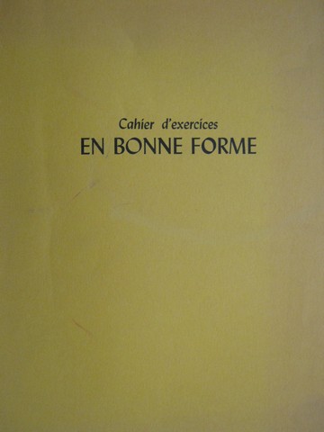 (image for) En bonne forme Cahier d'exercices (P) by Simone Renaud Dietiker