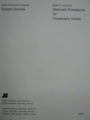 (image for) Reading 8 Golden Secrets Alternate Procedures for Vocabulary (P)