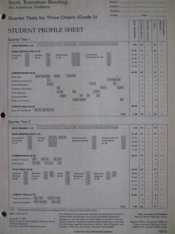 (image for) Reading 10 Three Cheers Quarter Tests (P) by Allington,