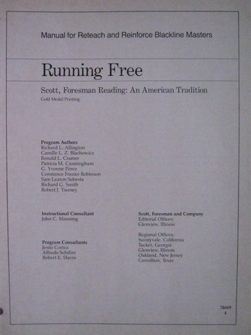 (image for) Reading 9 Running Free Reteach/Reinforce BLM Manual (TE)(P)