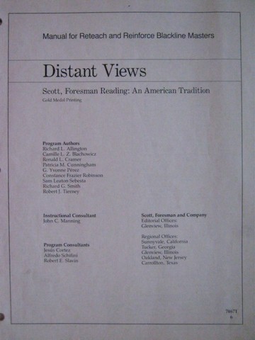 (image for) Reading 11 Distant Views Reteach & Reinforce BLM Manual (TE)(P) - Click Image to Close