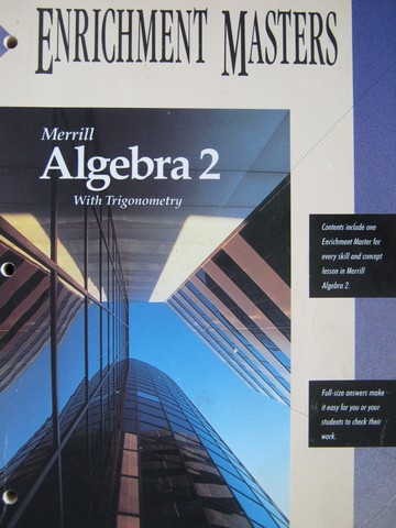 (image for) Merrill Algebra 2 with Trigonometry Enrichment Masters (P)