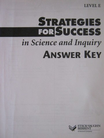 (image for) Strategies for Success in Science & Inquiry E Answer Key (P)