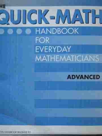 (image for) Quick-Math Handbook for Everyday Mathematicians Advanced (P)