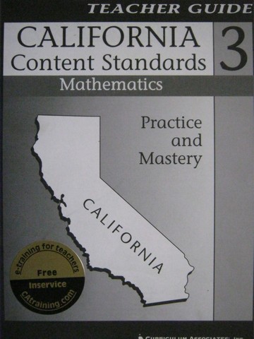 (image for) California Content Standards 3 Mathematics TG (CA)(TE)(P)