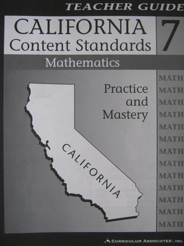 (image for) California Content Standards 7 Mathematics TG (CA)(TE)(P)