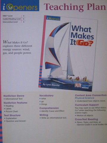 (image for) iOpeners K What Makes It Go? Teaching Plan (TE)(P)